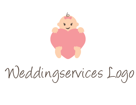 baby with heart childcare logo