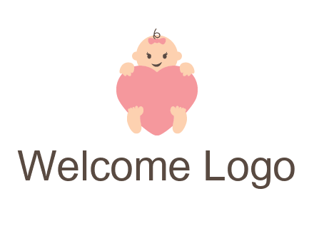 baby with heart childcare logo