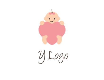 baby with heart childcare logo