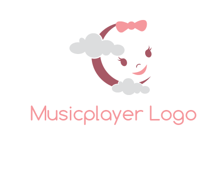 clouds in front of baby face childcare logo