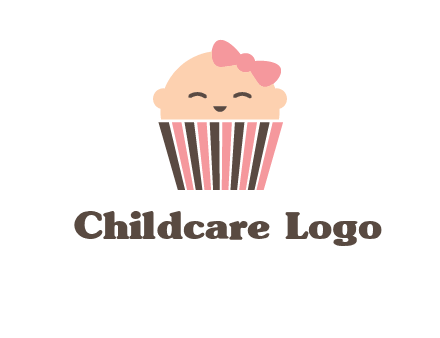 baby in basket child care logo