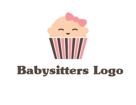 baby in basket child care logo