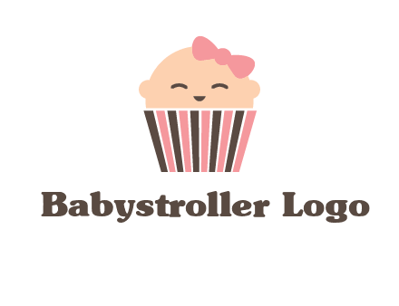 baby in basket child care logo