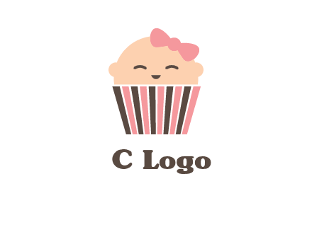 baby in basket child care logo