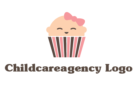 baby in basket child care logo