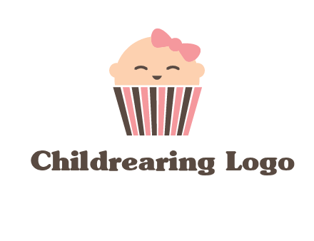 baby in basket child care logo