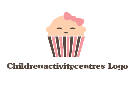 baby in basket child care logo