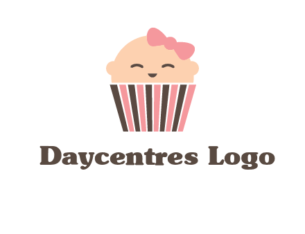 baby in basket child care logo