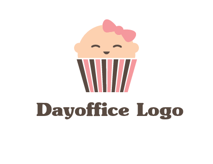 baby in basket child care logo