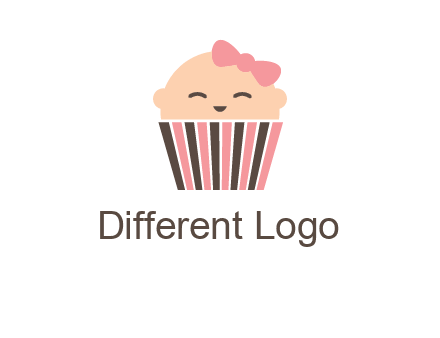 baby in basket child care logo