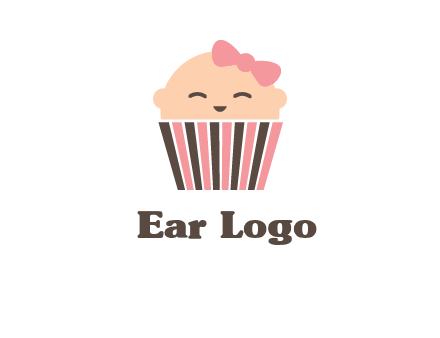 baby in basket child care logo