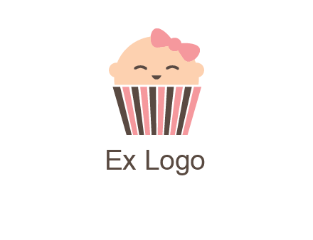 baby in basket child care logo