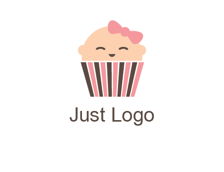 baby in basket child care logo