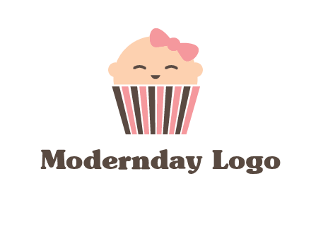 baby in basket child care logo