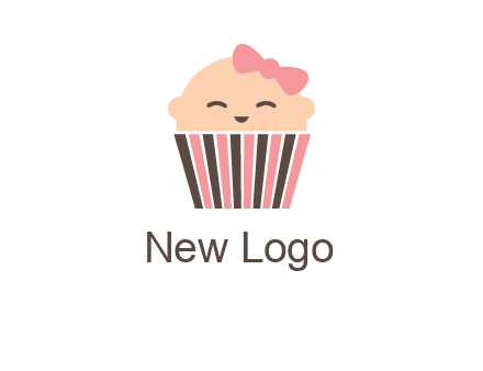 baby in basket child care logo