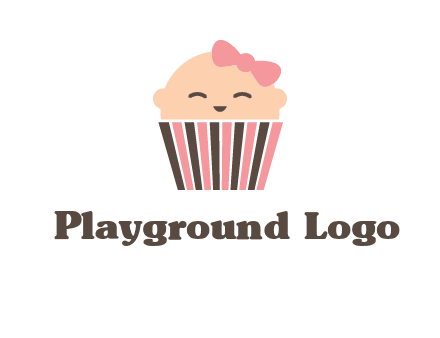 baby in basket child care logo
