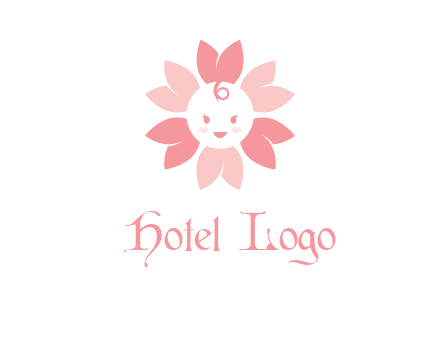 flower with a child face logo