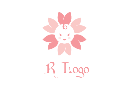 flower with a child face logo