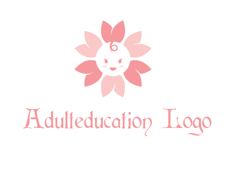 flower with a child face logo