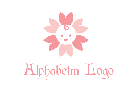 flower with a child face logo