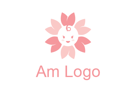 flower with a child face logo