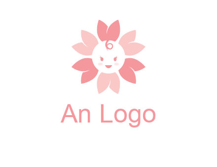 flower with a child face logo