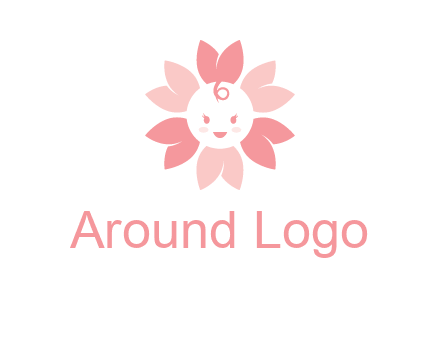flower with a child face logo