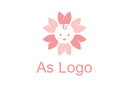 flower with a child face logo