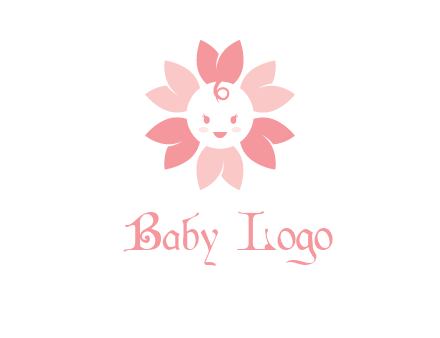 flower with a child face logo