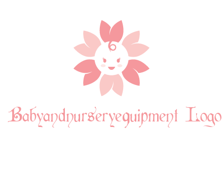 flower with a child face logo