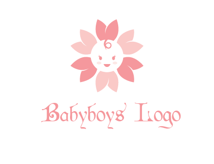 flower with a child face logo