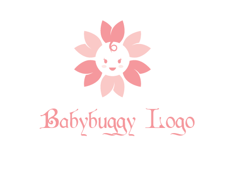 flower with a child face logo