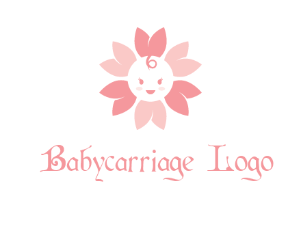 flower with a child face logo