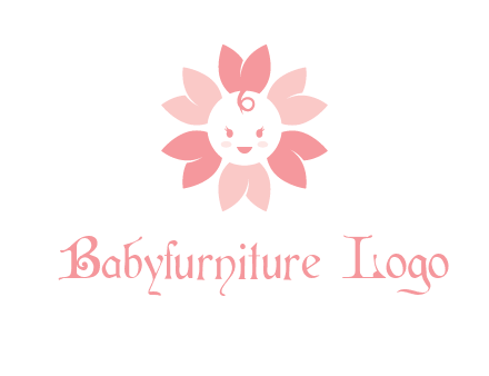 flower with a child face logo