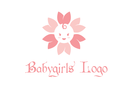 flower with a child face logo