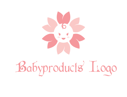 flower with a child face logo
