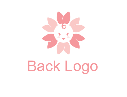 flower with a child face logo