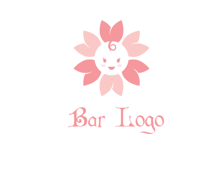 flower with a child face logo