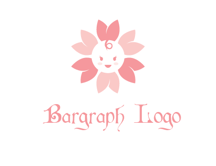 flower with a child face logo
