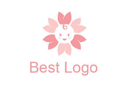 flower with a child face logo