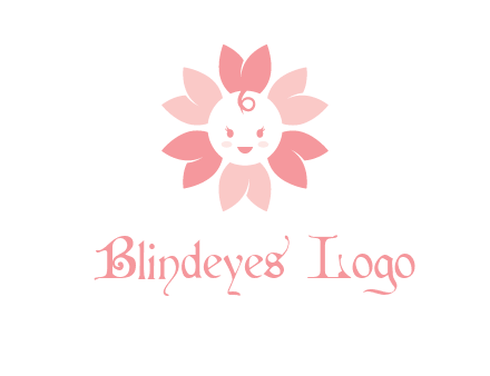 flower with a child face logo