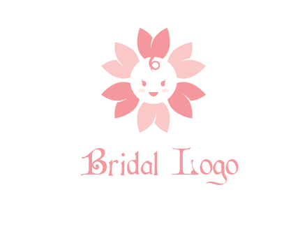 flower with a child face logo