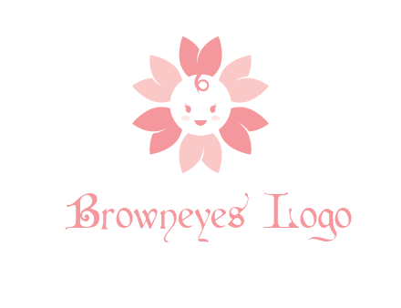 flower with a child face logo