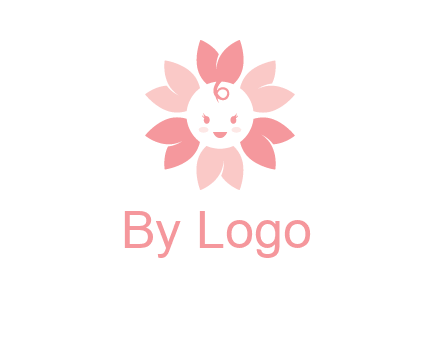 flower with a child face logo