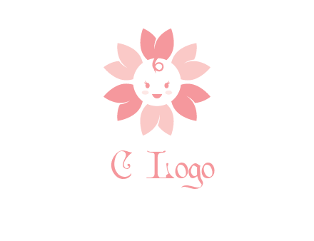 flower with a child face logo