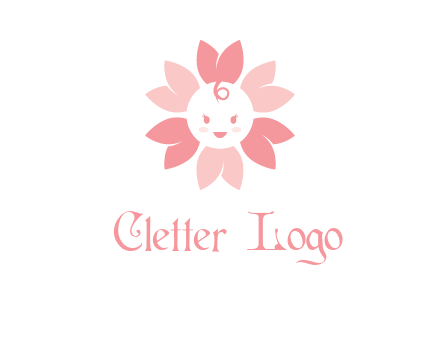 flower with a child face logo