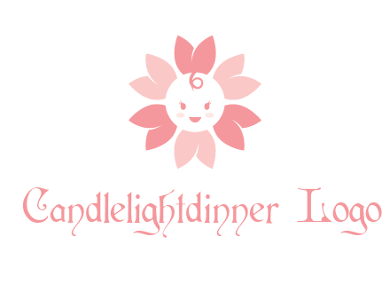 flower with a child face logo