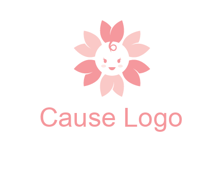 flower with a child face logo