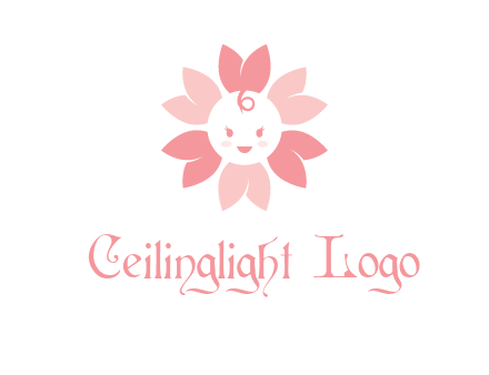 flower with a child face logo