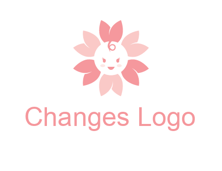flower with a child face logo